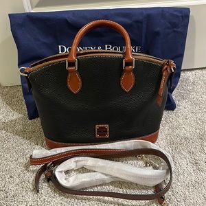 Dooney and Burke black satchel bag. With dust bag